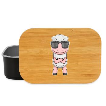 Mouton avec des lunettes - Boîte à goûter - noir - Devant