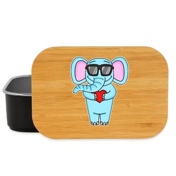 Elefant mit Herz und Brille - Lunch Box - Schwarz - Vorne