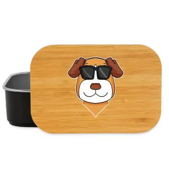 Jack Russell Terrier Dog with Glasses - Cool Dog - Lunch Box - black - Front