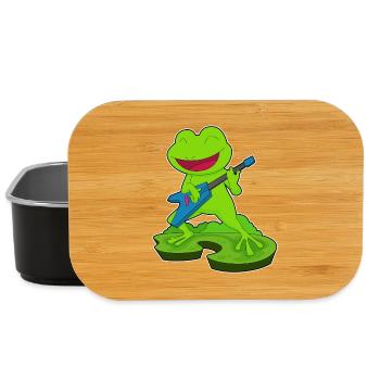 Frosch Musiker Gitarre Musik - Lunch Box - Schwarz - Vorne