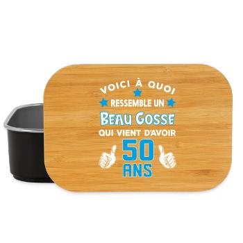 50 ans anniversaire homme cadeau drôle humour - Boîte à goûter - noir - Devant