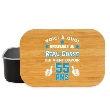 55 ans anniversaire homme cadeau drôle humour - Boîte à goûter - noir - Devant