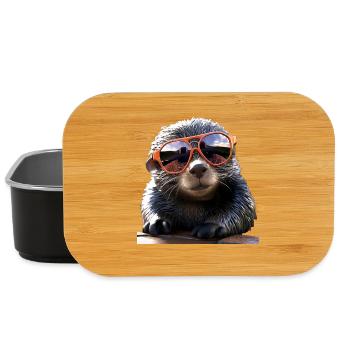 Taupe avec des lunettes de soleil Love Cute Moles - Boîte à goûter - noir - Devant