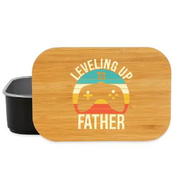 Leveling up to father - Lunch Box - black - Front
