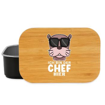 Chef Spruch mit Seelöwe Motiv - Lunch Box - Schwarz - Vorne