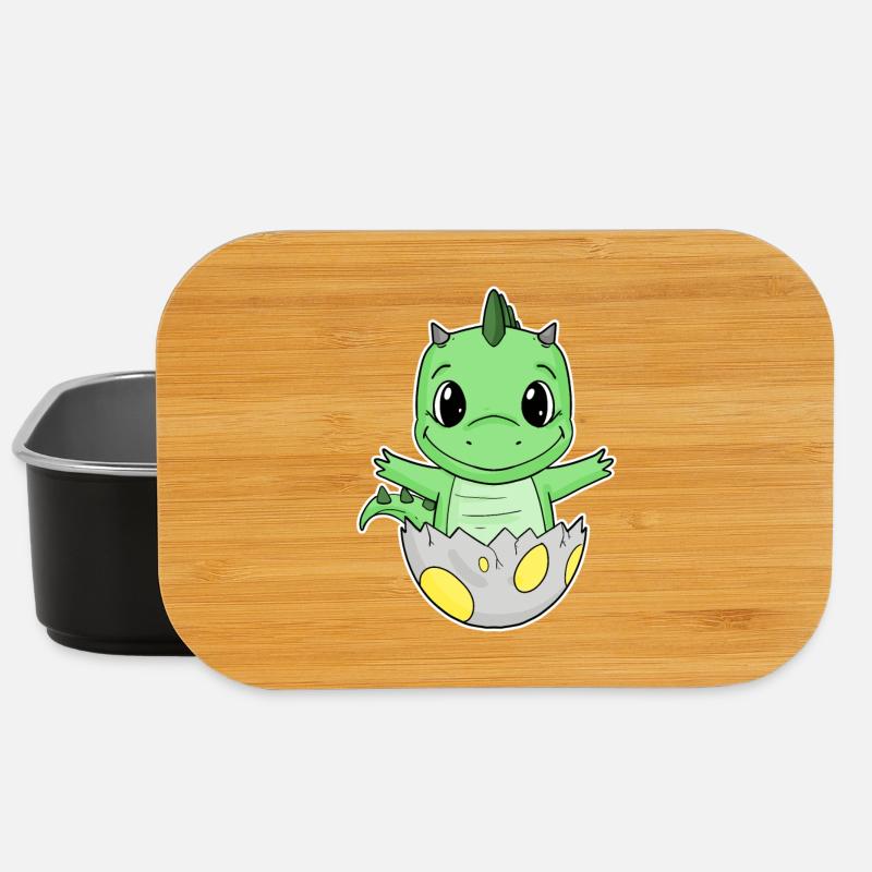 Dinosaurier Ei Dino Baby Motiv - Lunch Box - Schwarz