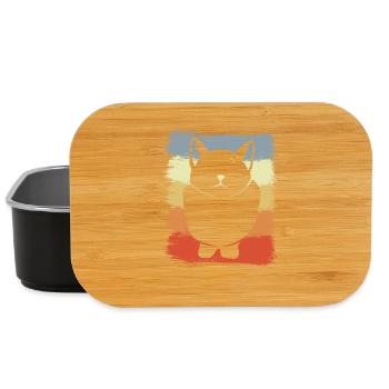 Cat Drawing Vintage Look - Lunch Box - black - Front