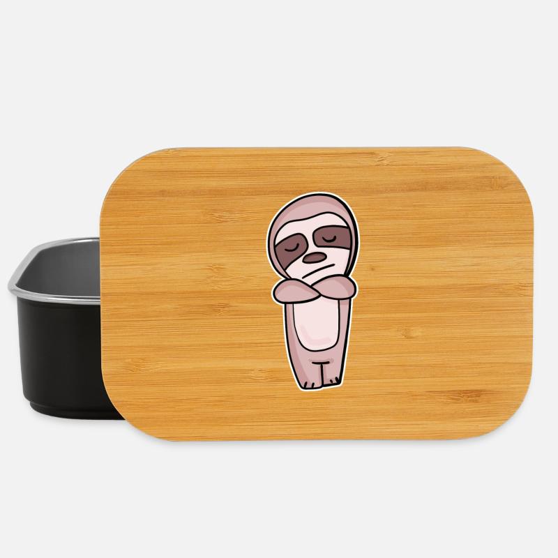 Faultier genervt - Lunch Box - Schwarz