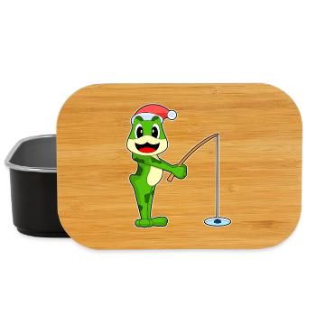 Frog Christmas Fishing - Lunch Box - black - Front