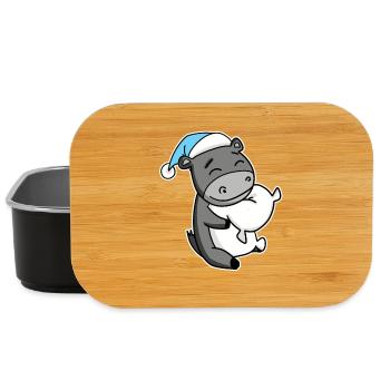 Esel mit Kissen und Schlafmütze - Lunch Box - Schwarz - Vorne