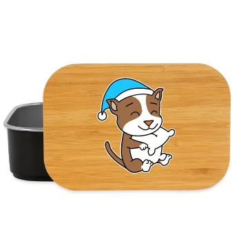 Staffordshire Bull Terrier Chien fatigué de sommeil - Boîte à goûter - noir - Devant