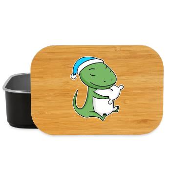 Lézard avec oreiller et bonnet somnolent - Boîte à goûter - noir - Devant