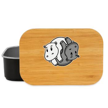 Yin Yang Hippopotamus - Lunch Box - black - Front