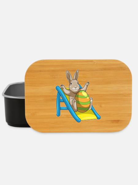 Hase Ostern Rutsche - Lunch Box - Schwarz
