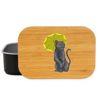 Katze Regenschirm - Lunch Box - Schwarz - Vorne