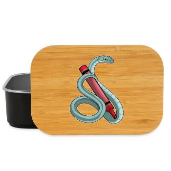 Snake Student Crayon School - Lunch Box - black - Front