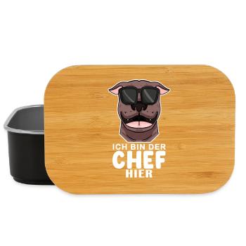 Chef Spruch Anführer Hund - Lunch Box - Schwarz - Vorne