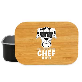 Chef Spruch Anführer Hund Dalmatiner Motiv - Lunch Box - Schwarz - Vorne