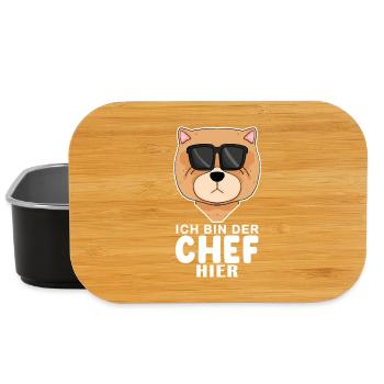 Chef Spruch Anführer Hund Chow Chow Motiv - Lunch Box - Schwarz - Vorne