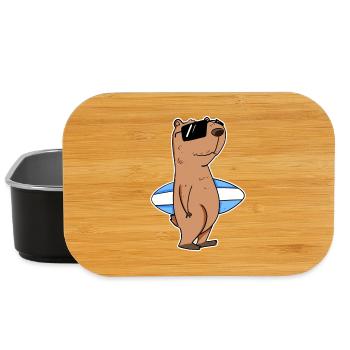 Capybara Surfen Wasserschwein Surfer Motiv - Lunch Box - Schwarz - Vorne