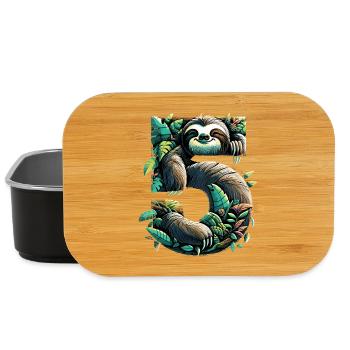 5 Year Old Sloth 5th Birthday Gift - Lunch Box - black - Front