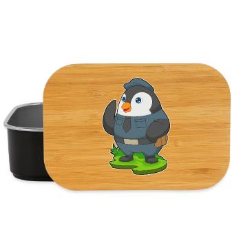 Pinguin Polizist Polizei - Lunch Box - Schwarz - Vorne