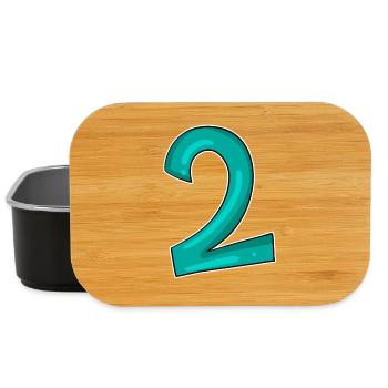 2 - Zahl - Nummer Zwei - Lunch Box - Schwarz - Vorne