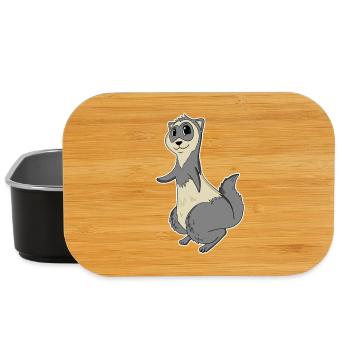 Motif animal furet - Boîte à goûter - noir - Devant