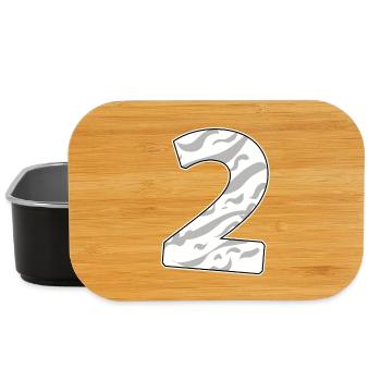 Nummer 2 Zahl Ziffer - Lunch Box - Schwarz - Vorne