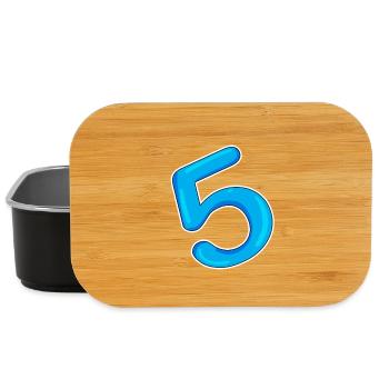 Number 5 Blue - Lunch Box - black - Front