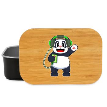 Panda Kopfhörer Musik - Lunch Box - Schwarz - Vorne