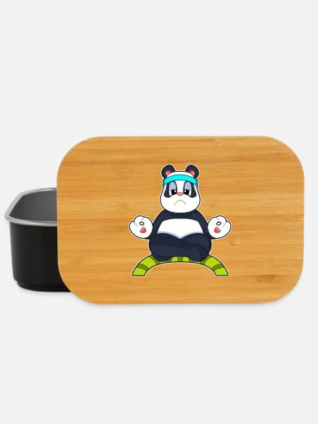 Panda Yoga Fitness Méditation - Boîte à goûter - noir