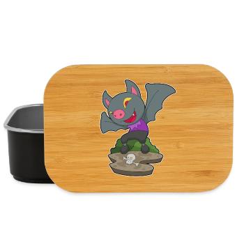 Chauve-souris Halloween crâne - Boîte à goûter - noir - Devant