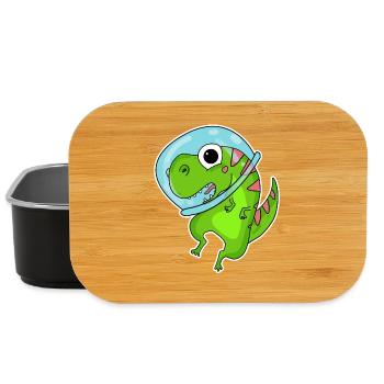 Dino Motiv Dinosaurier Weltall Astronauat - Lunch Box - Schwarz - Vorne
