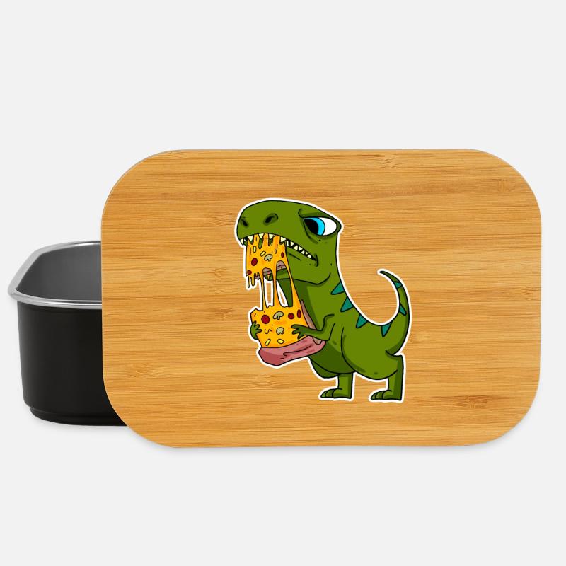 Pizza dinosaure à motif Dino Delicious - Boîte à goûter - noir