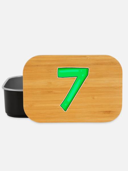 7 Nummer Zahl Grün - Lunch Box - Schwarz