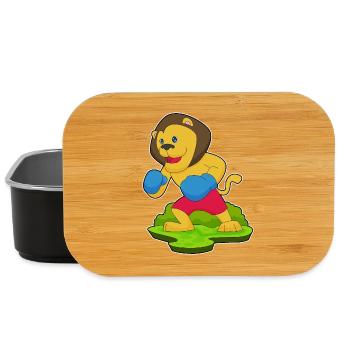 Lion Boxer Boxing Gloves Boxing - Lunch Box - black - Front