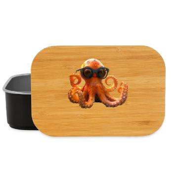 Octopus Small Octopus Cuttlefish Cute Octopus - Lunch Box - black - Front