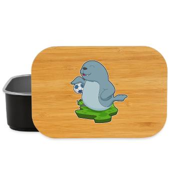 Seal Soccer Player Soccer - Lunch Box - black - Front