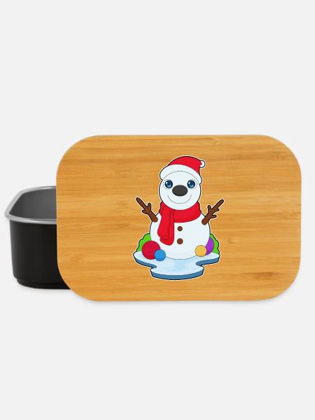 Schneemann Weihnachten Winter - Lunch Box - Schwarz