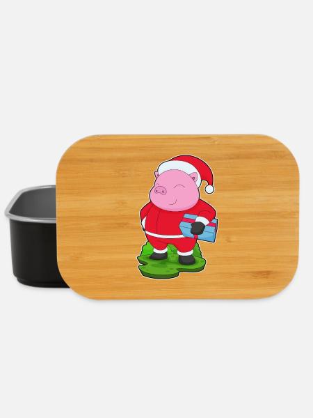 Schwein Weihnachten Paket - Lunch Box - Schwarz