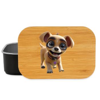 Chipper Pup Cartoon Tee - Lunch Box - black - Front