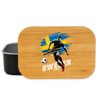 Schwedischer Fußballspieler mit Flagge - Lunch Box - Schwarz - Vorne