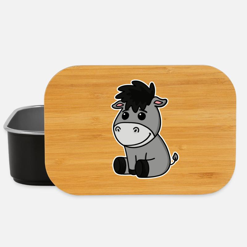 Esel Motiv - Lunch Box - Schwarz