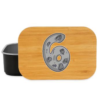 Number 6 Number Space Moon - Lunch Box - black - Front