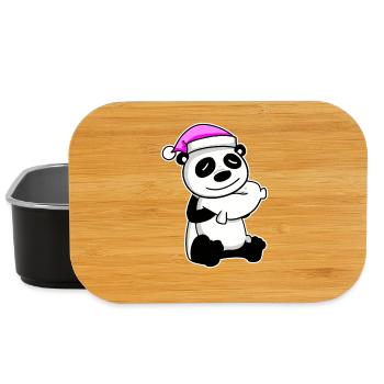 Panda Fatigué Endormi Fille Endormie - Boîte à goûter - noir - Devant