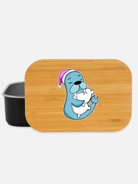 Seelöwe Müde Ausschlafen Schlafen Mädchen - Lunch Box - Schwarz
