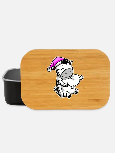 Zebra Müde Ausschlafen Schlafen Mädchen - Lunch Box - Schwarz
