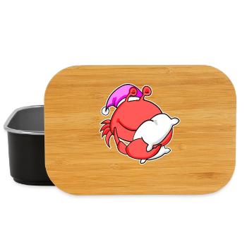 Crab Tired Sleeping Out Sleeping Girl - Lunch Box - black - Front