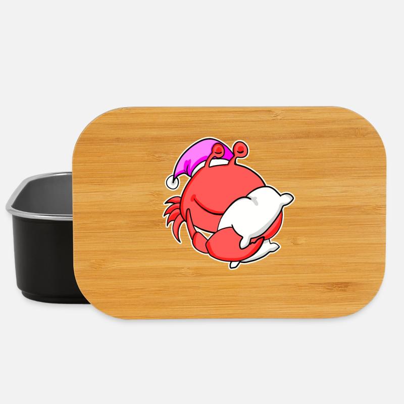 Krabbe Müde Ausschlafen Schlafen Mädchen - Lunch Box - Schwarz